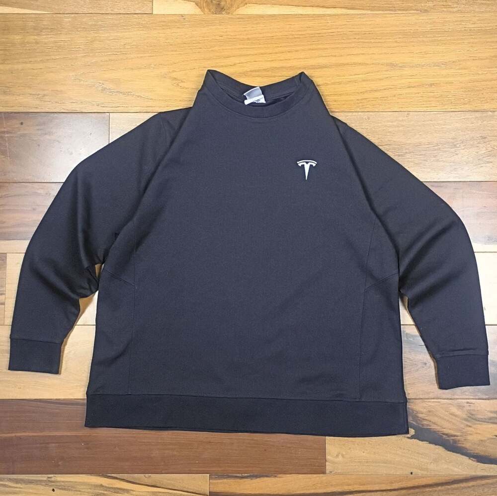 Tesla Unisex Long Sleeve Logo Crewneck Sweatshirt Black